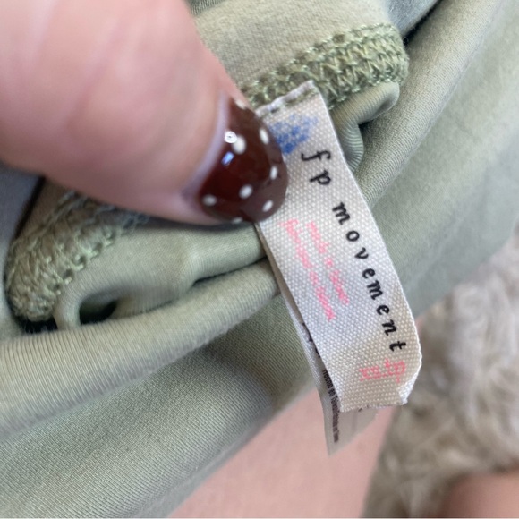 Free People FP Movement Sage Pastel Green High Waisted Fold Over Leggings - Picture 5 of 6